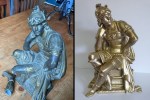 restauration statue en regule guerrier antique ref. 1130